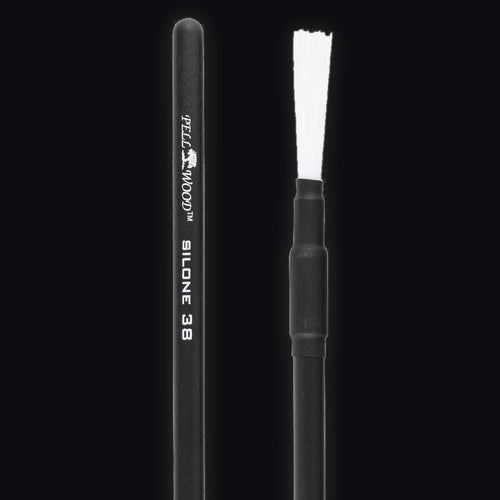 Pellwood 38 Silone Black Velvet drum brushes, handle and brush ends