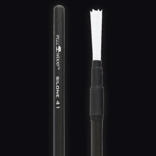 Pellwood 41 Silone Black Velvet drum brushes, handle and brush ends