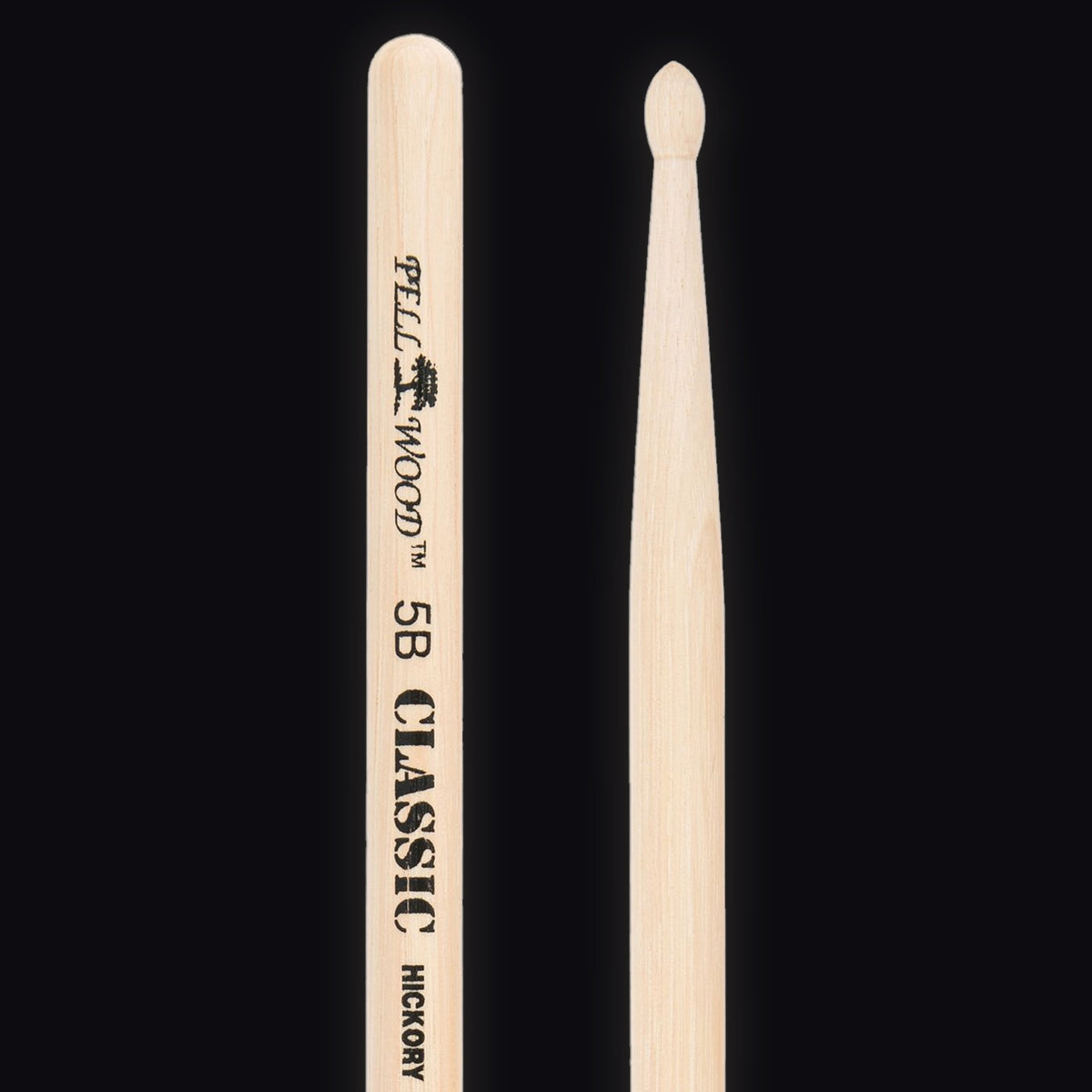 Pellwood Premium 5B Classic drumsticks – butt end and tip