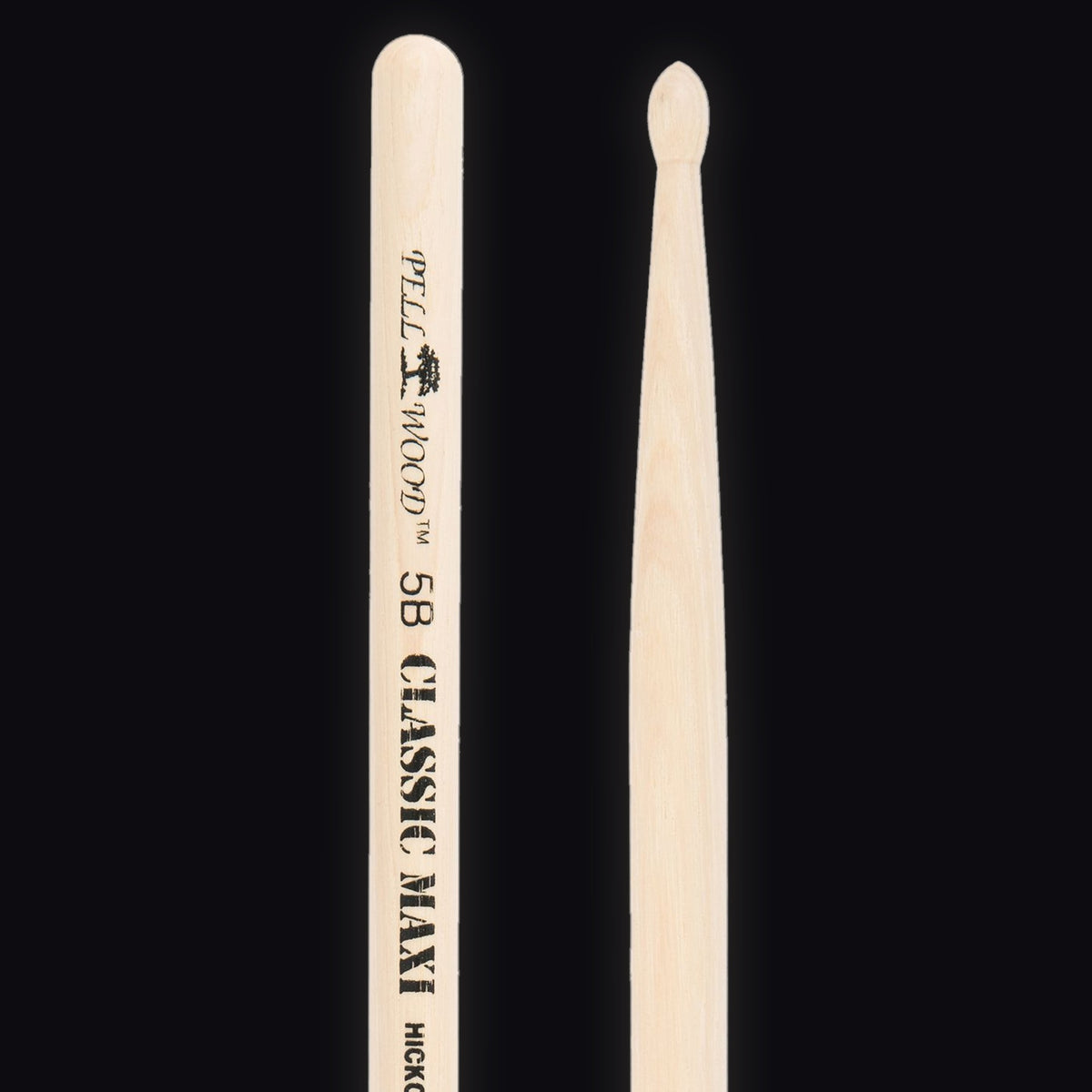 Pellwood Premium 5B Classic Maxi drumsticks – butt end and tip